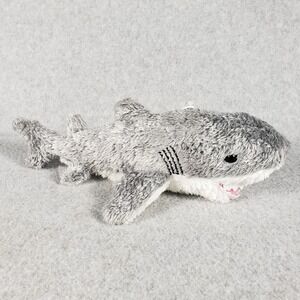 Aurora World Samuel Shark Mini Flopsie Plush Stuffed Animal Gray White‎ 11" NWT